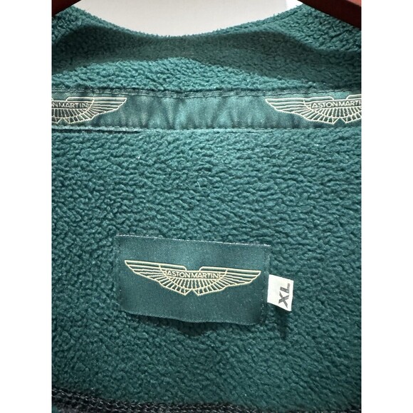 Aston Martin Vintage 90s Sweater Men XXL Black Quarter Zip Fleece Sweater F1 Y2K - Picture 2 of 7